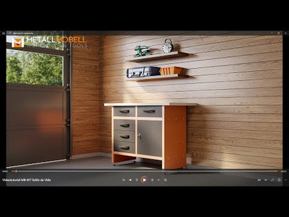 Kit fai da te King Pack 1 – Banco da lavoro con 5 cassetti, mobiletto a muro e mobiletto metallico alto 2 metri per un'organizzazione totale in garage o officina