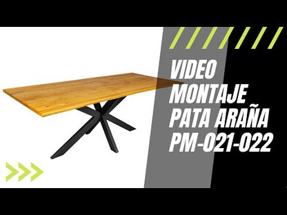 Patas Metálicas para Mesa ARAÑA CORTA (68x71 cm) – Estilo Industrial Moderno | Acero Negro